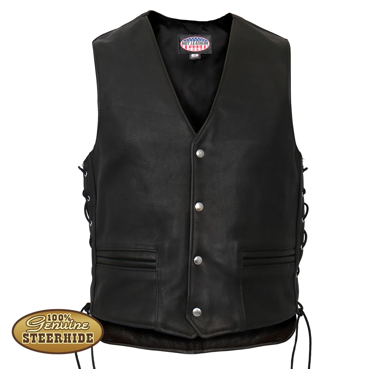 Extra Long Back USA Made Men's Leather Vest - Image 4