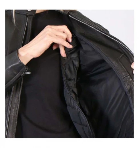 Ladies Classic USA Made Vented Leather Jacket - Image 4