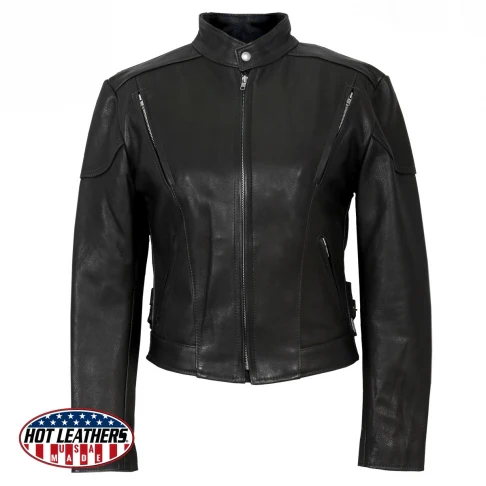 Ladies Classic USA Made Vented Leather Jacket - Image 6