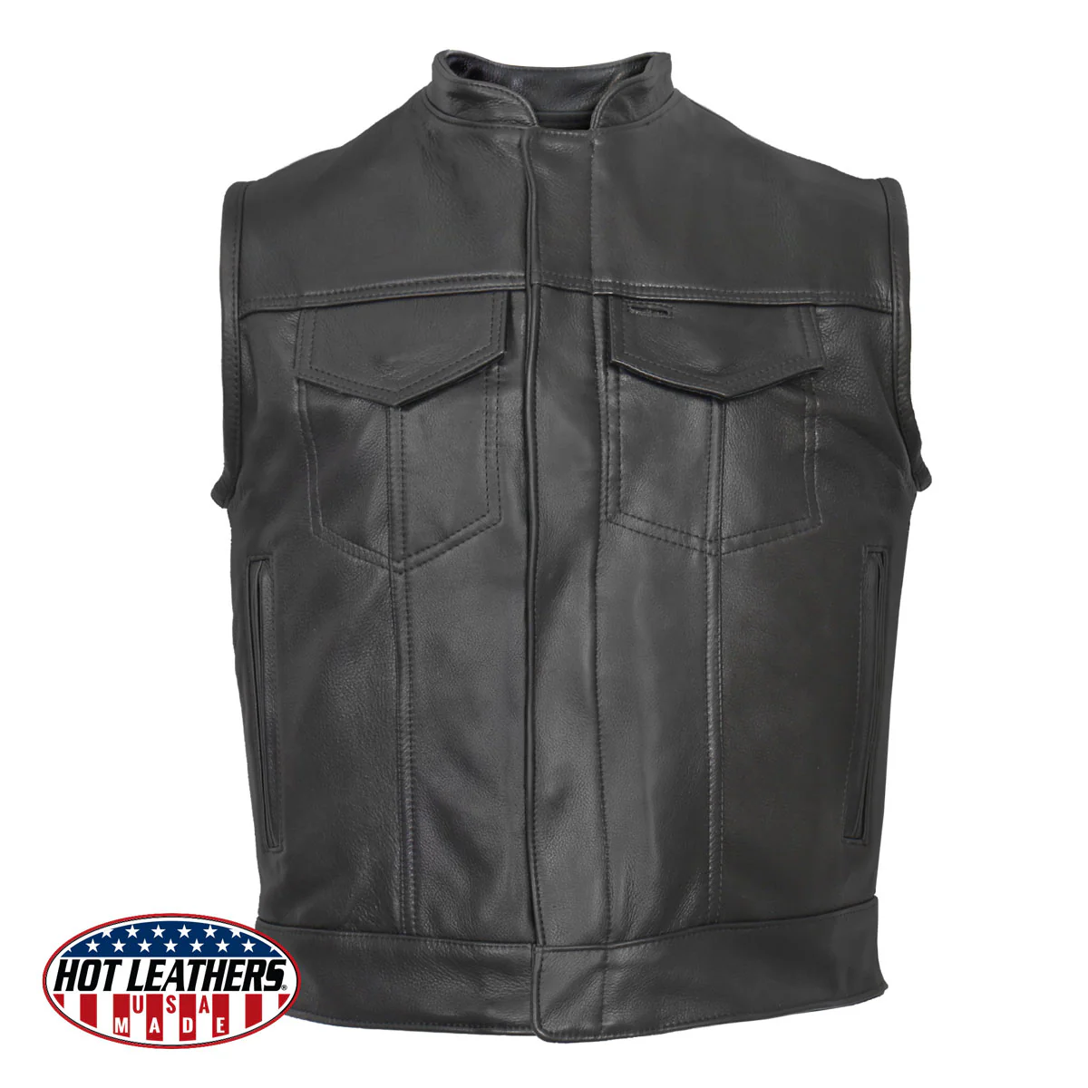 USA Made Covered Zipper Men's Vest - Image 4