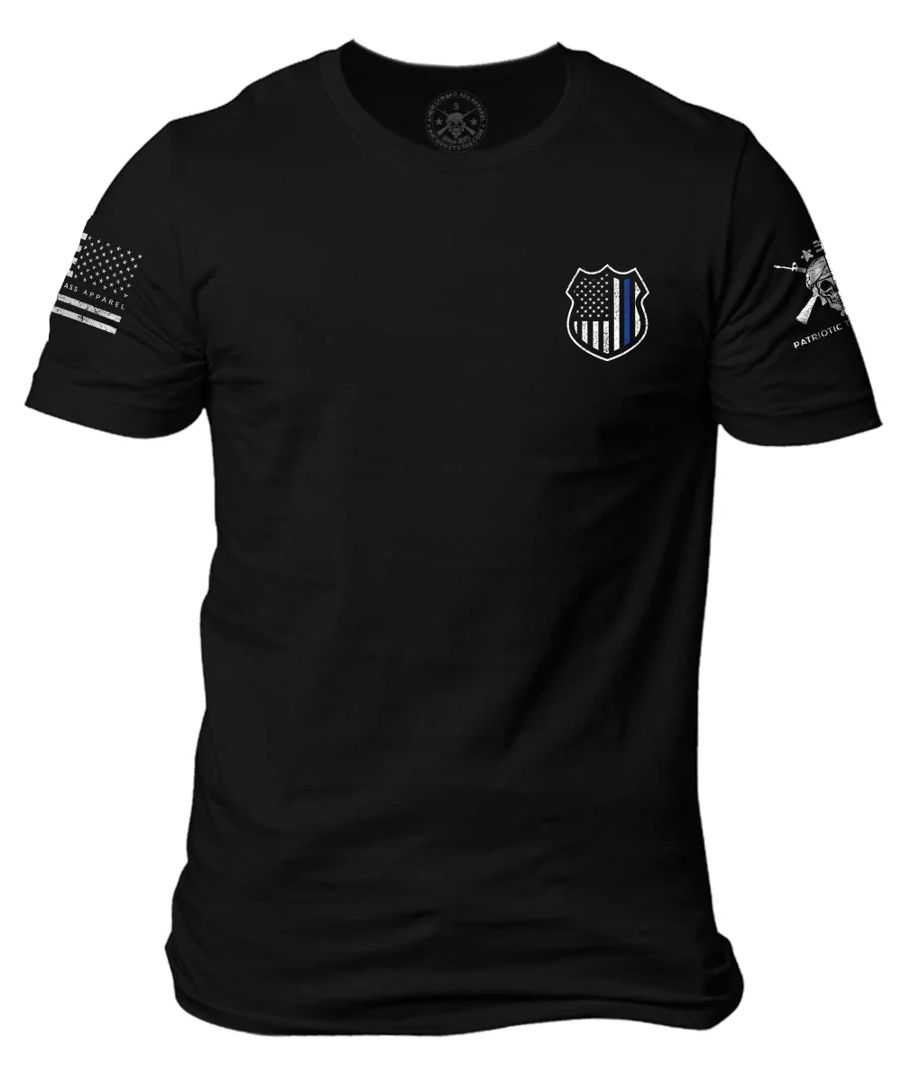 Retired Police Officer Patriotic American Flag Shirt - Image 3