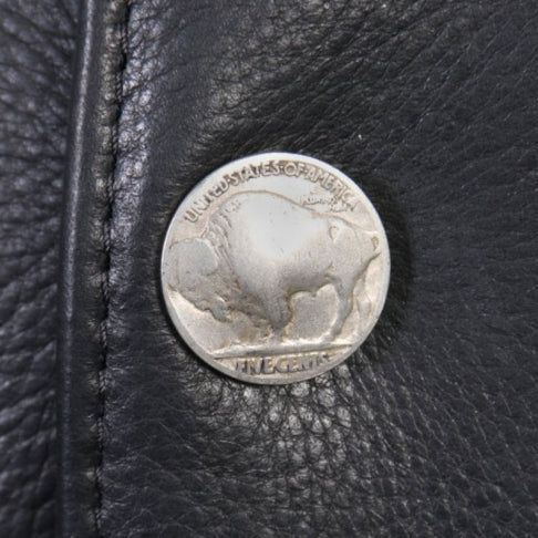 USA Made Buffalo Nickel Snap Leather Vest - Image 4