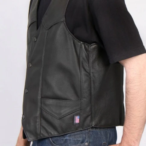 Men's USA Made Premium Leather Vest - Image 3