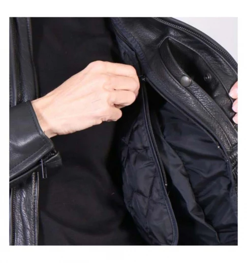 USA Made Ladies Leather Jacket with Braided Detail - Image 4