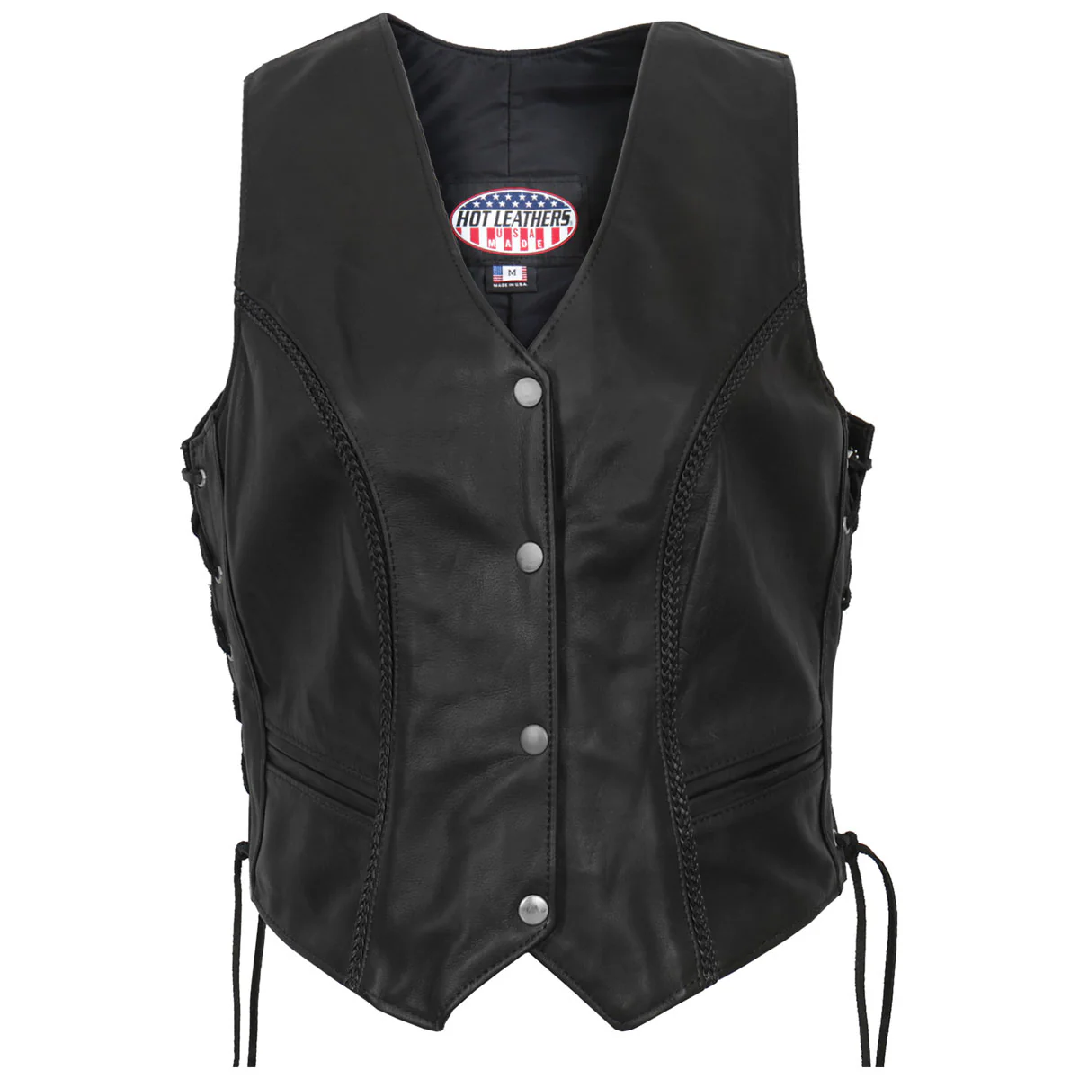 USA Made Ladies Leather Vest - Image 4