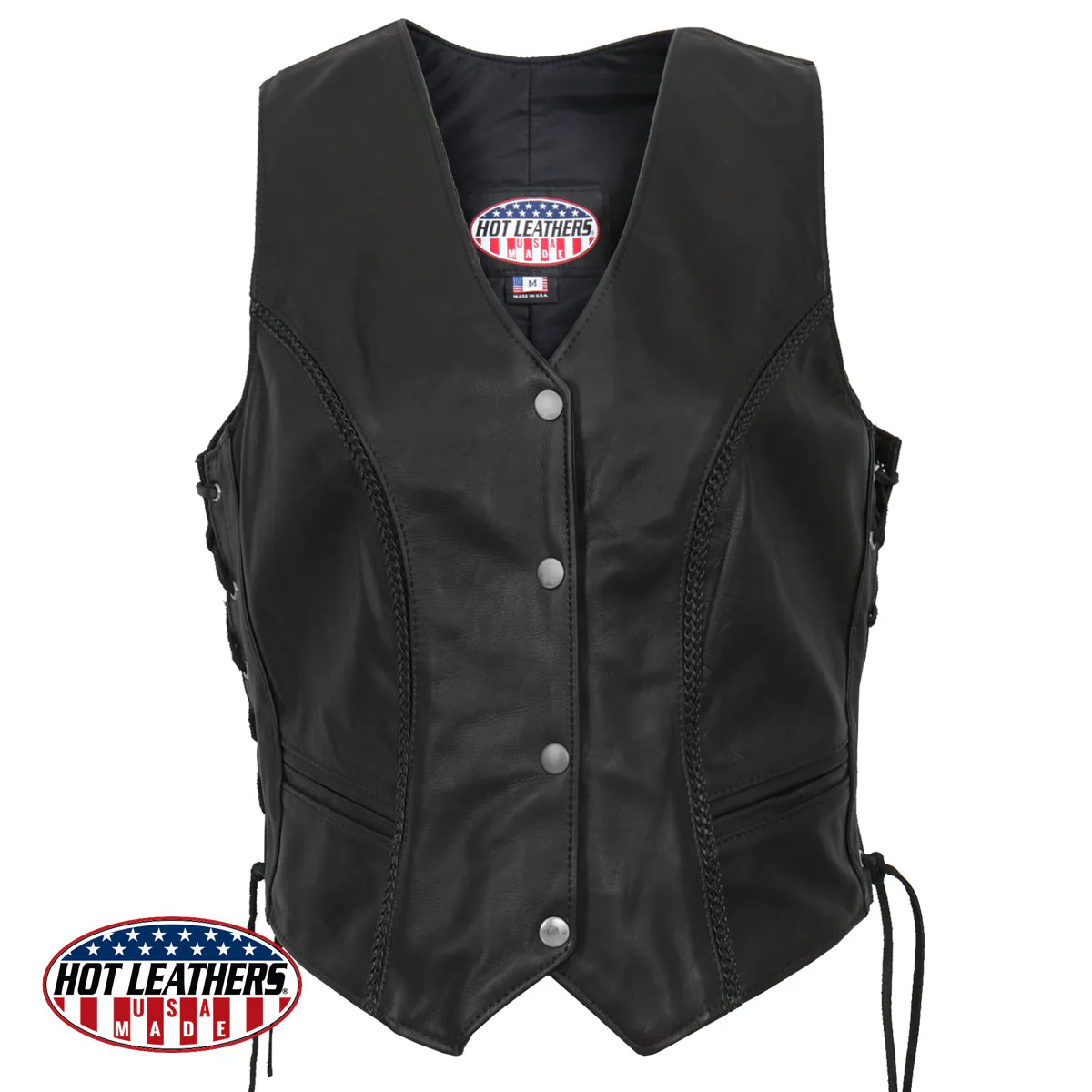 USA Made Ladies Leather Vest - Image 5
